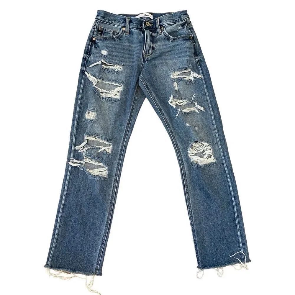 KanCan Destroyed Distressed Jeans 1/24 Straight Leg Denim Everyday Casual